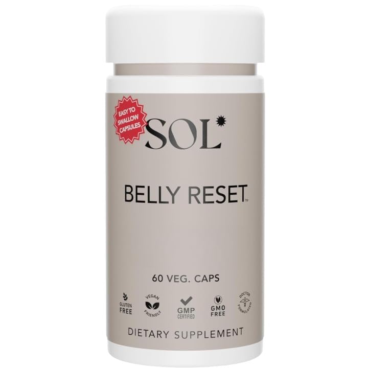 Sol Nutrition Belly Reset bottle and packaging on a white background