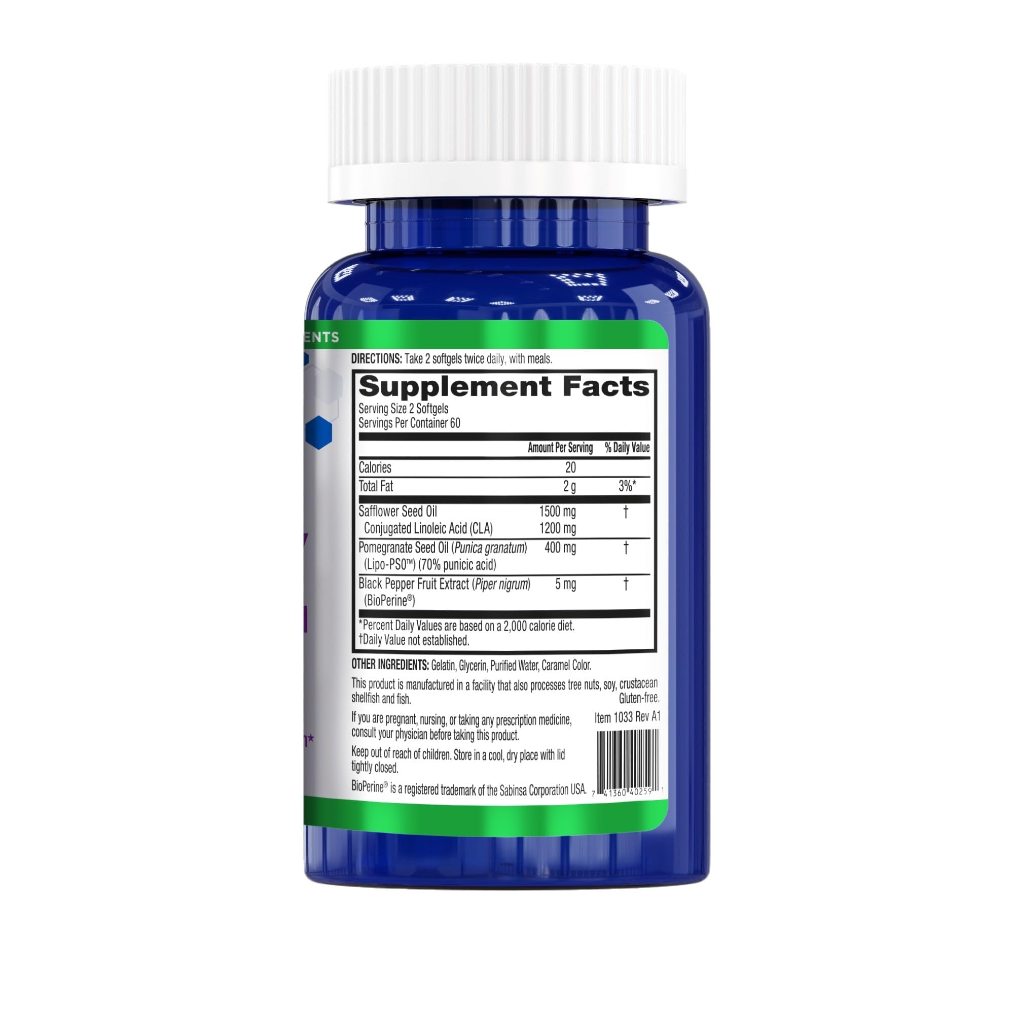 BellyTrim XP Advanced CLA packaging and ingredients