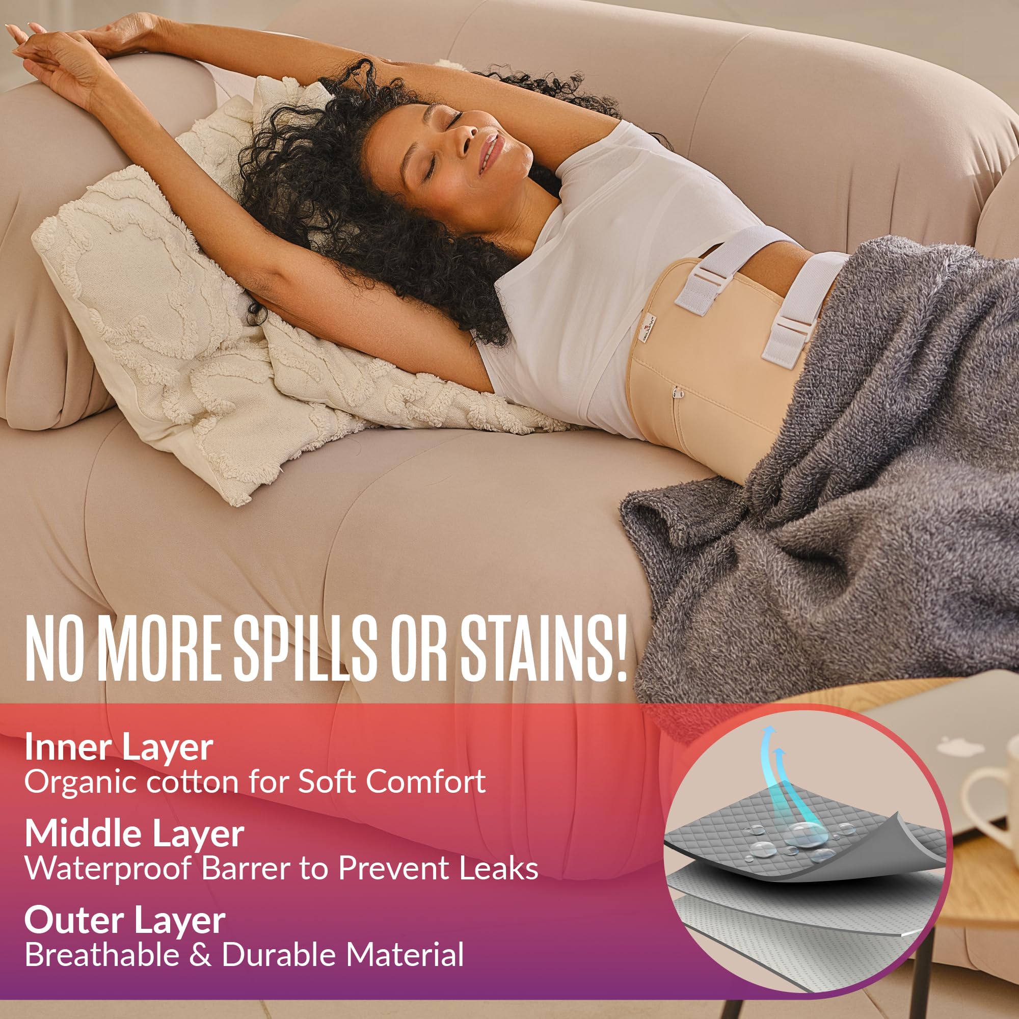 3-layer design of castor oil wrap