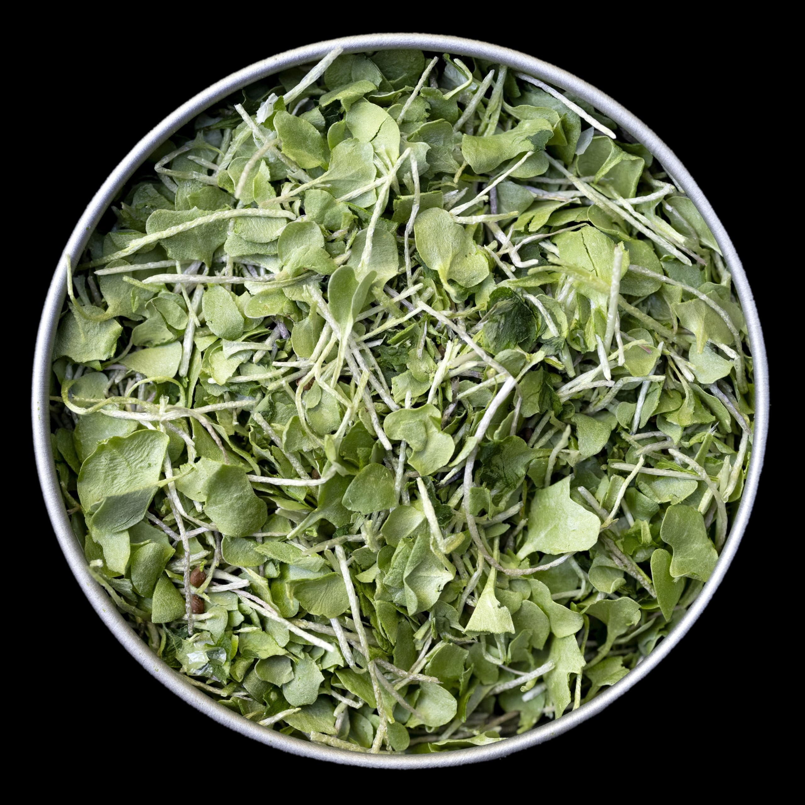 Close-up of BeMicro Broccoli Booster label on tin