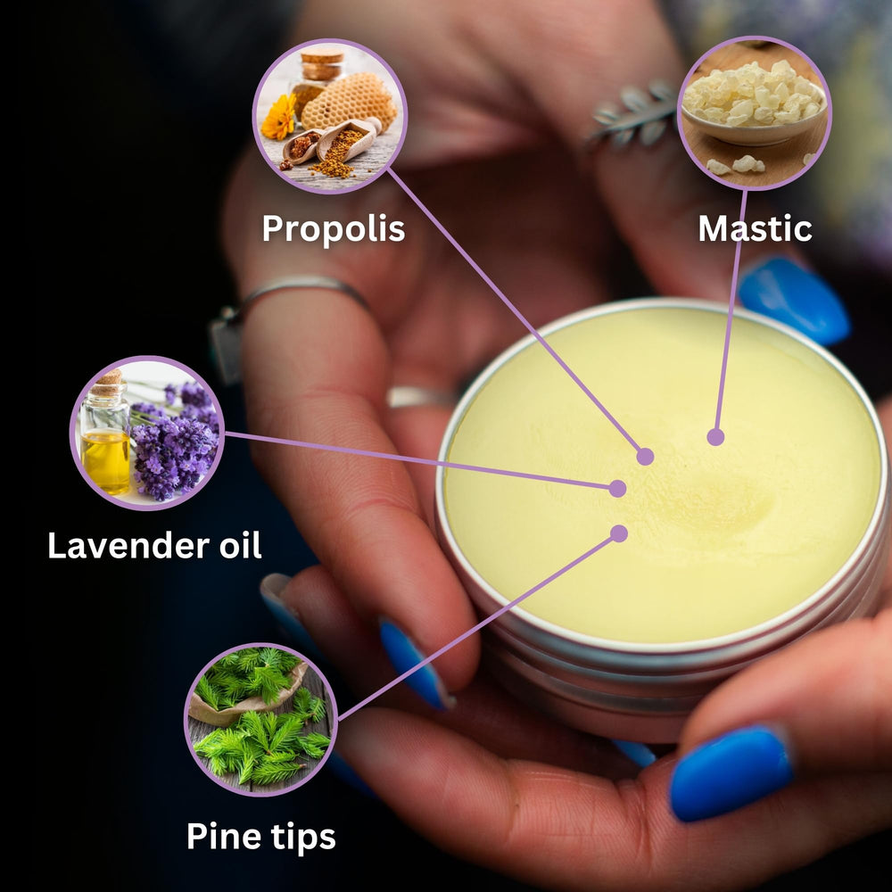 Itch relief application of BenePura Propolis Ointment on skin