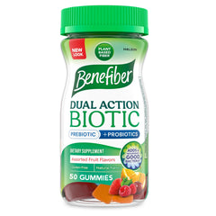 Benefiber prebiotic fiber gummies with probiotics orange flavor bottle front