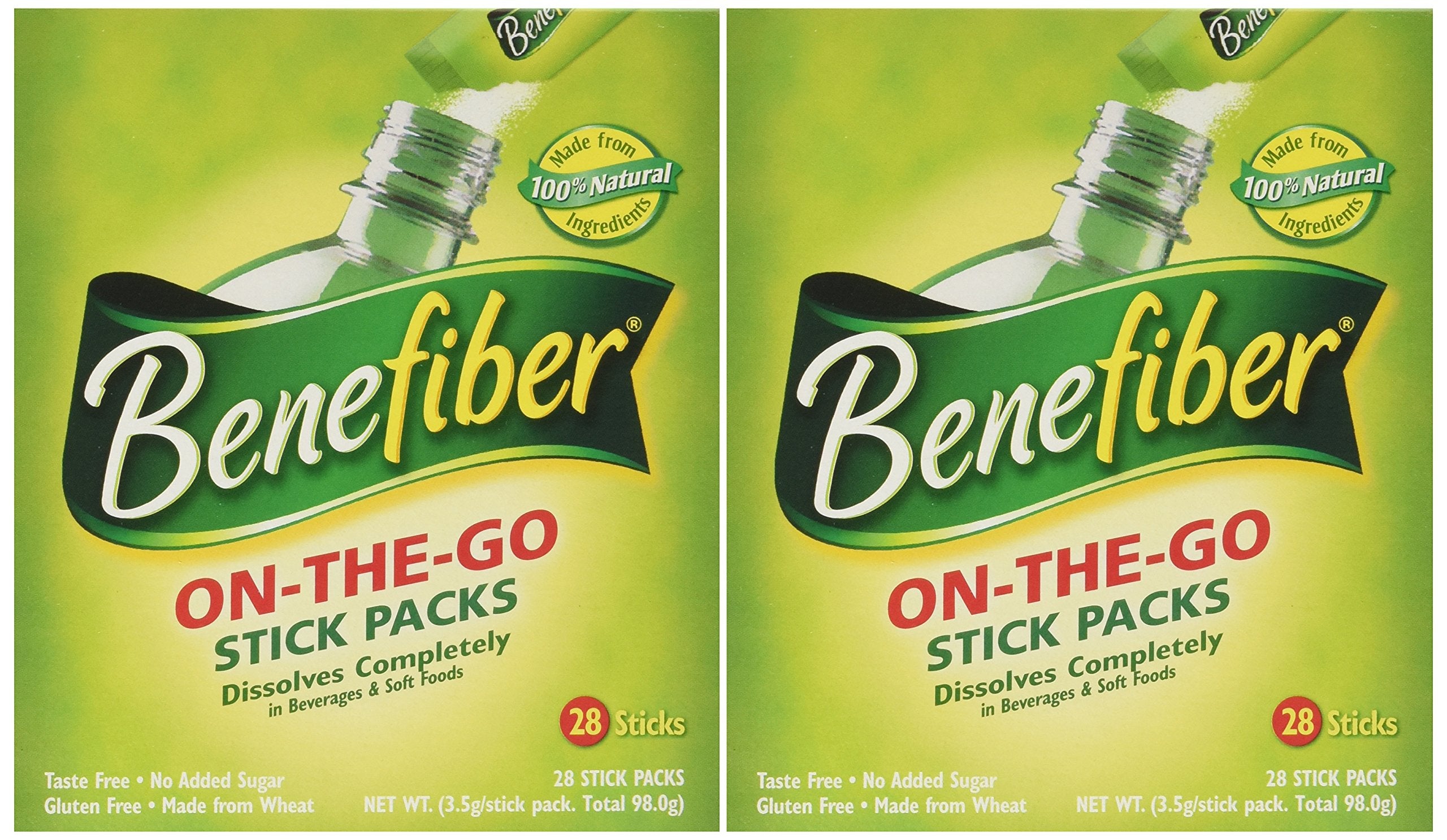Benefiber two-pack box with 56 sticks ready for on-the-go use