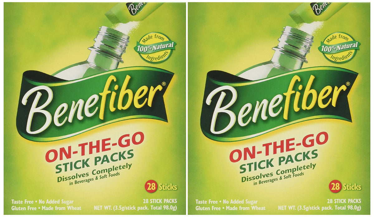 Benefiber two-pack box with 56 sticks ready for on-the-go use