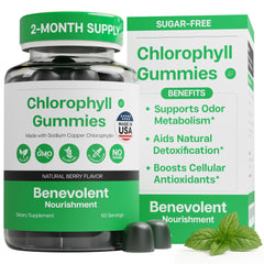 Benevolent Chlorophyll Gummies bottle on white background