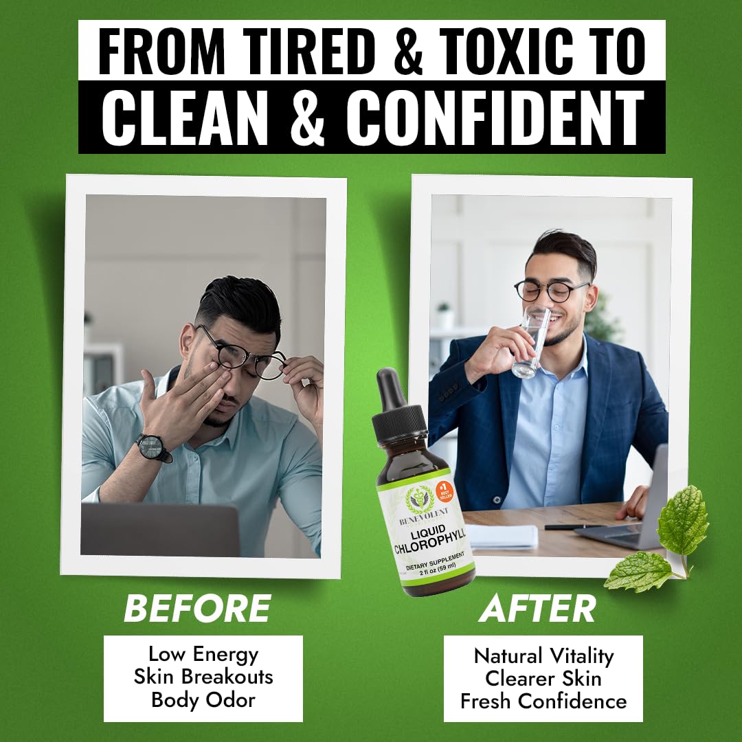 Concept image showing clear skin and chlorophyll supplement benefits