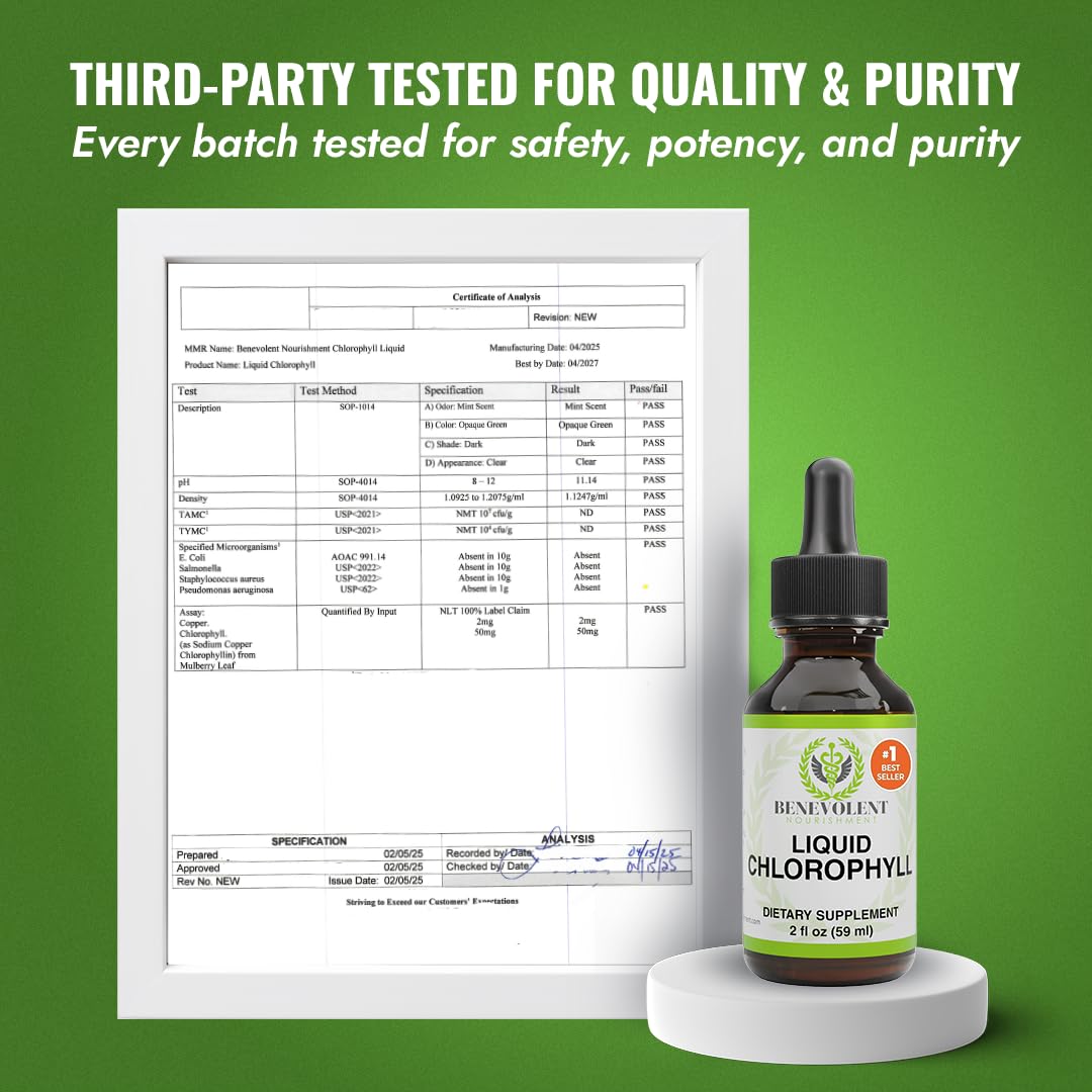 Digestive health concept with chlorophyll drops