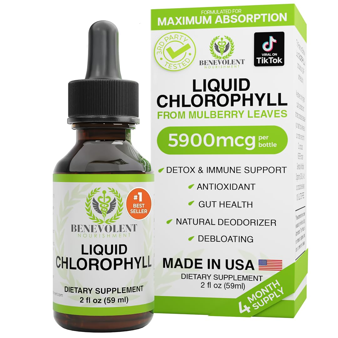 Benevolent Nourishment Chlorophyll Drops bottle—daily wellness and mint flavor.
