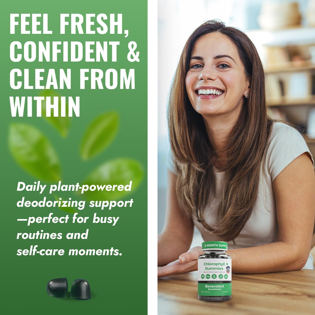 Benevolent Nourishment bottle beside a glass of water for convenience.