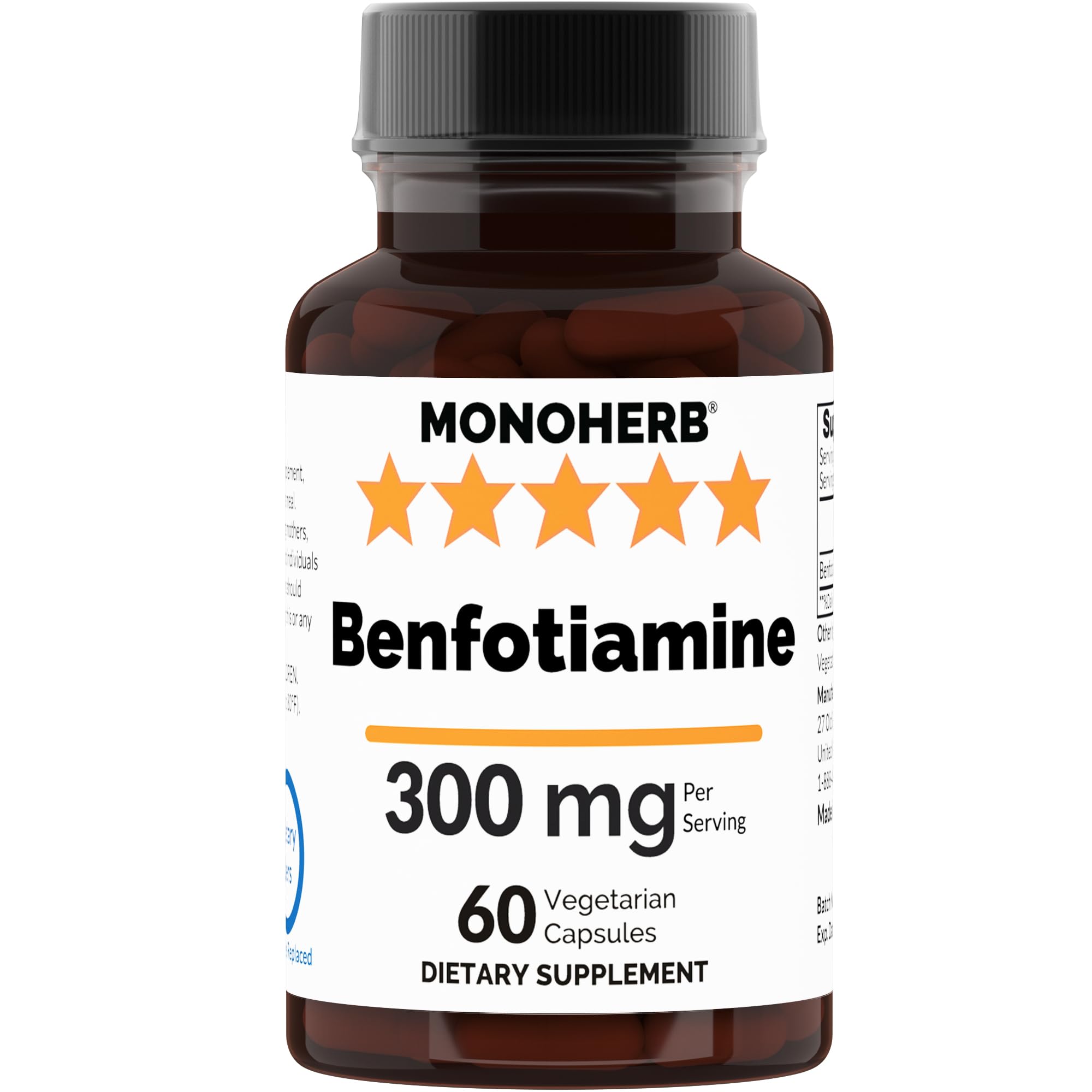 Benfotiamine 300 mg - 60 Veg Capsules bottle front