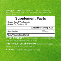 Close-up of benfotiamine veggie capsules