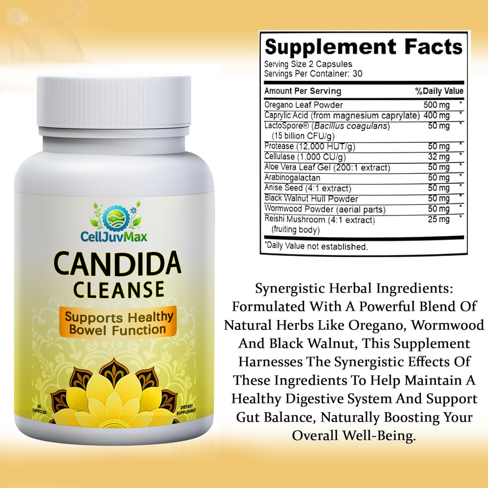 Plant-based, vegan capsules per bottle