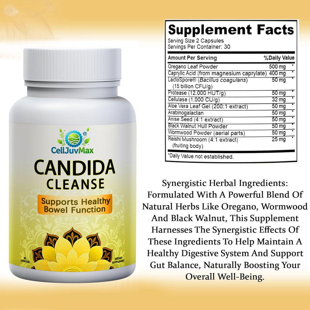 BENIX oregano oil ingredient focus emphasizes natural yeast balance support.