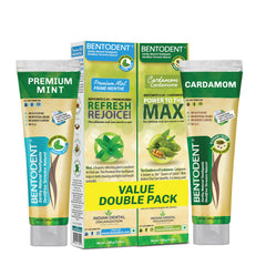 Bentodent mint flavor calcium bentonite clay toothpaste box front