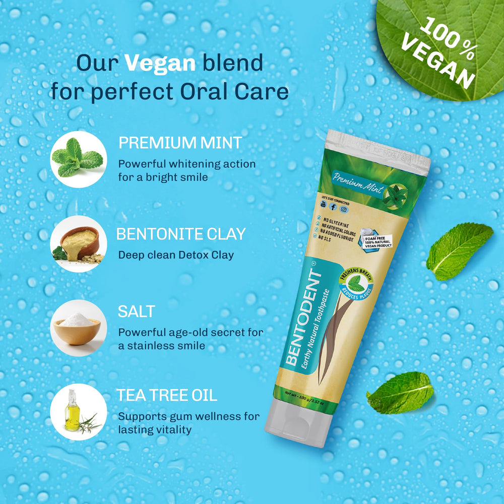 Close-up of Bentodent remineralizing toothpaste ingredients