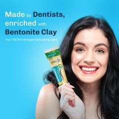 Bentodent toothpaste on a toothbrush for use