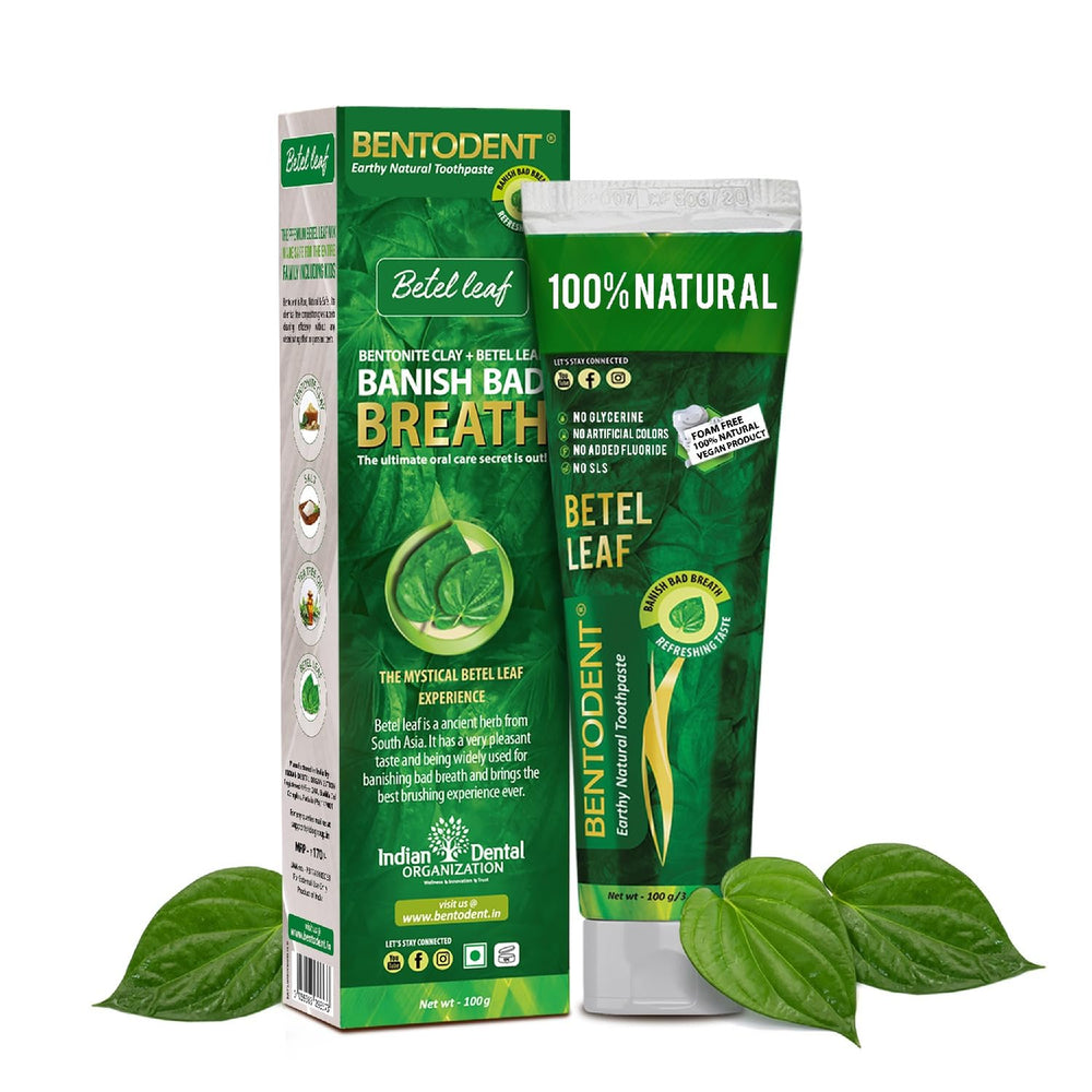 Bentodent fluoride-free remineralizing toothpaste tube with organic ingredients