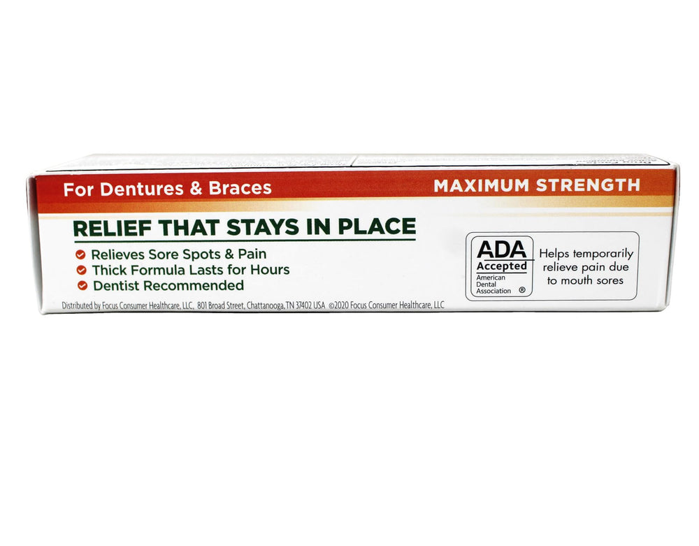 Label showing 20% benzocaine content