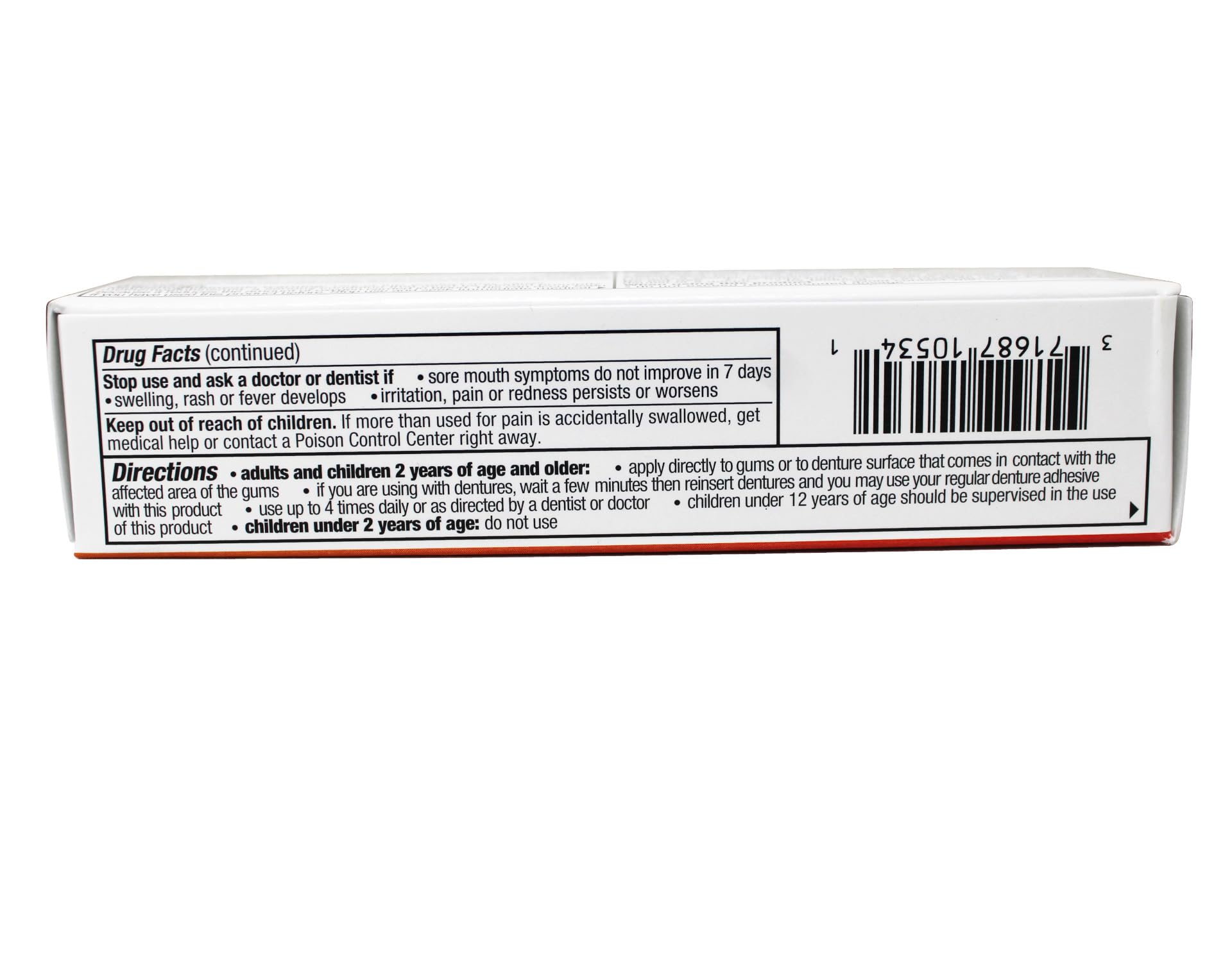 Braces with reduced irritation after Benzodent application