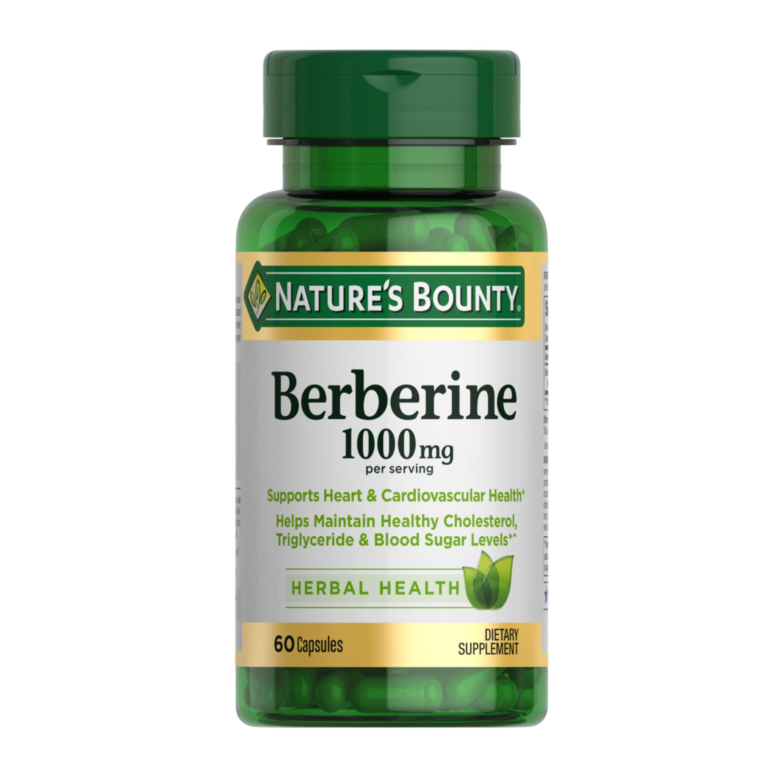 Nature's Bounty Berberine 1000mg bottle - front view