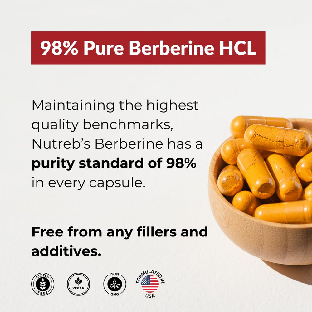 Close-up of berberine 98% purity with BioPerine