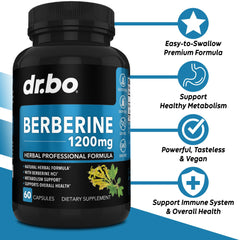 Close-up of berberine 1200mg capsules