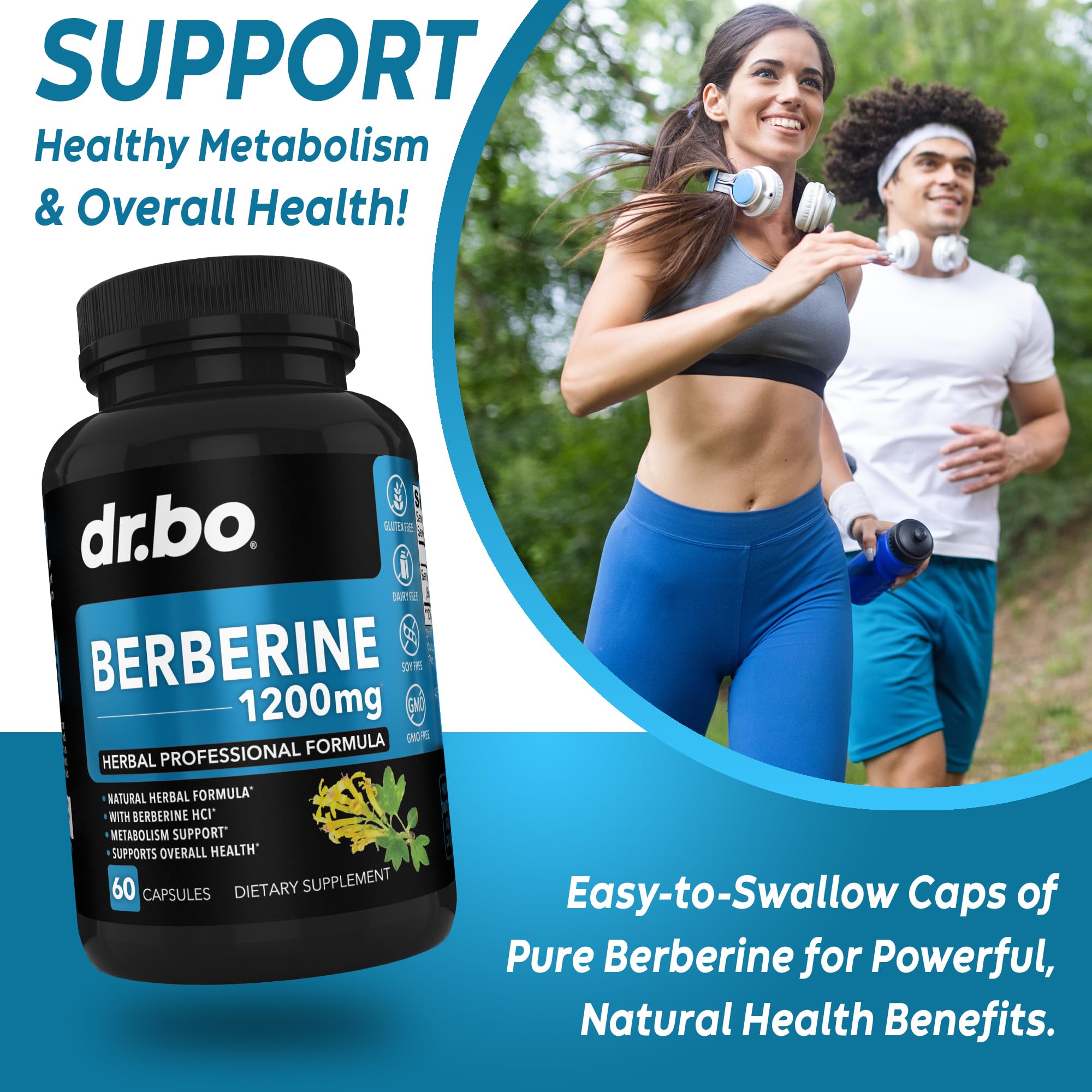 Vegan berberine capsules packaging