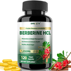 Bottle of Berberine 1500mg liposomal with cinnamon and probiotics