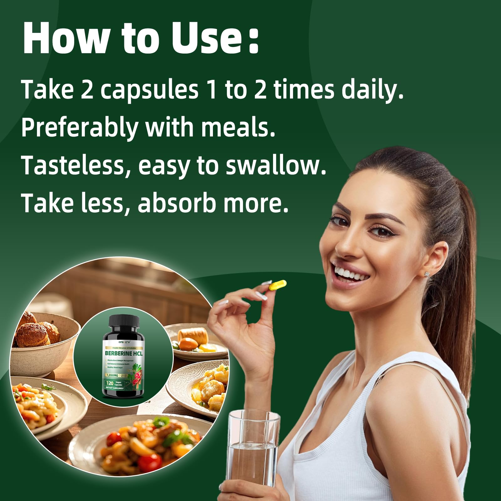 Natural Berberine supplement packaging without preservatives