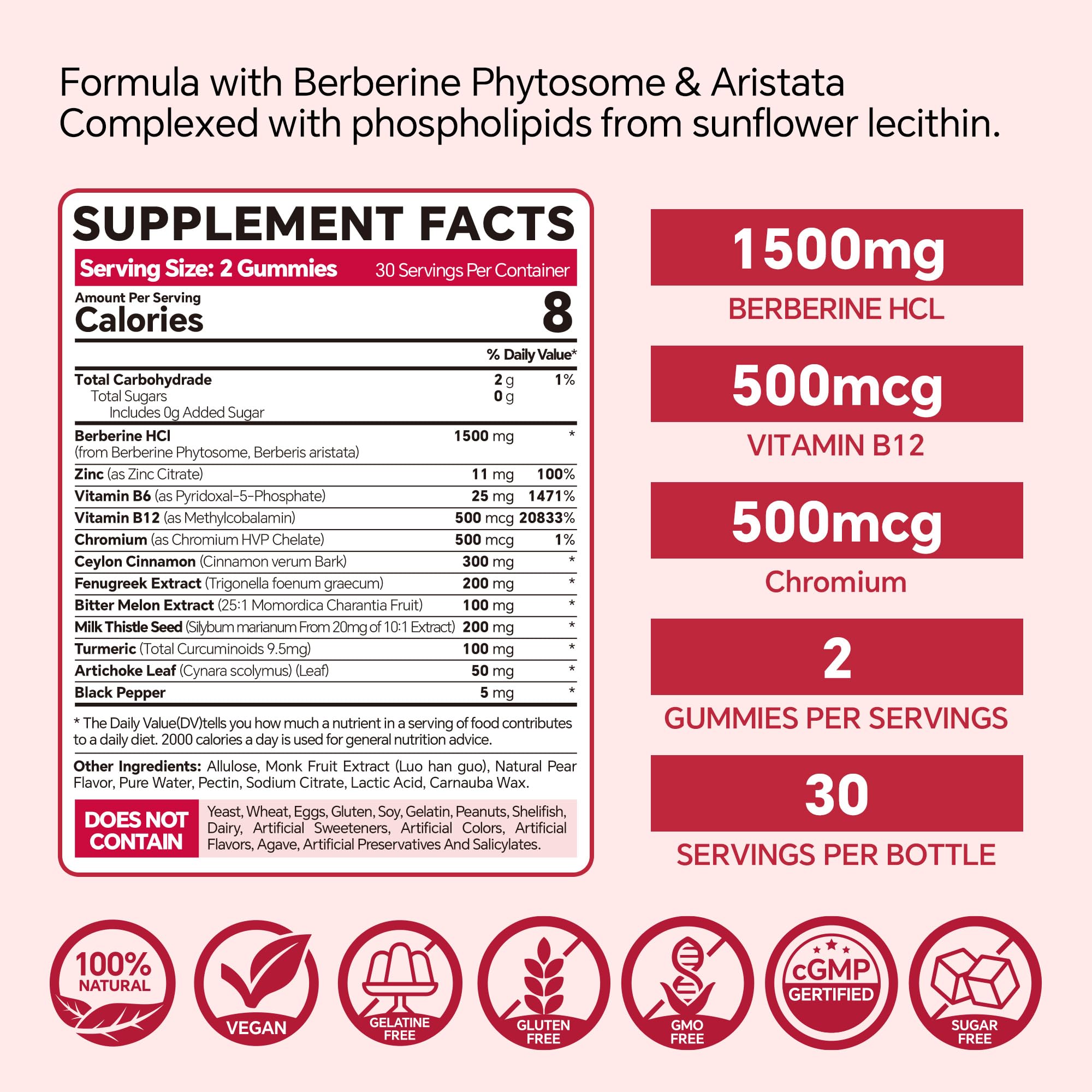 Close-up of berberine cinnamon gummy bottle