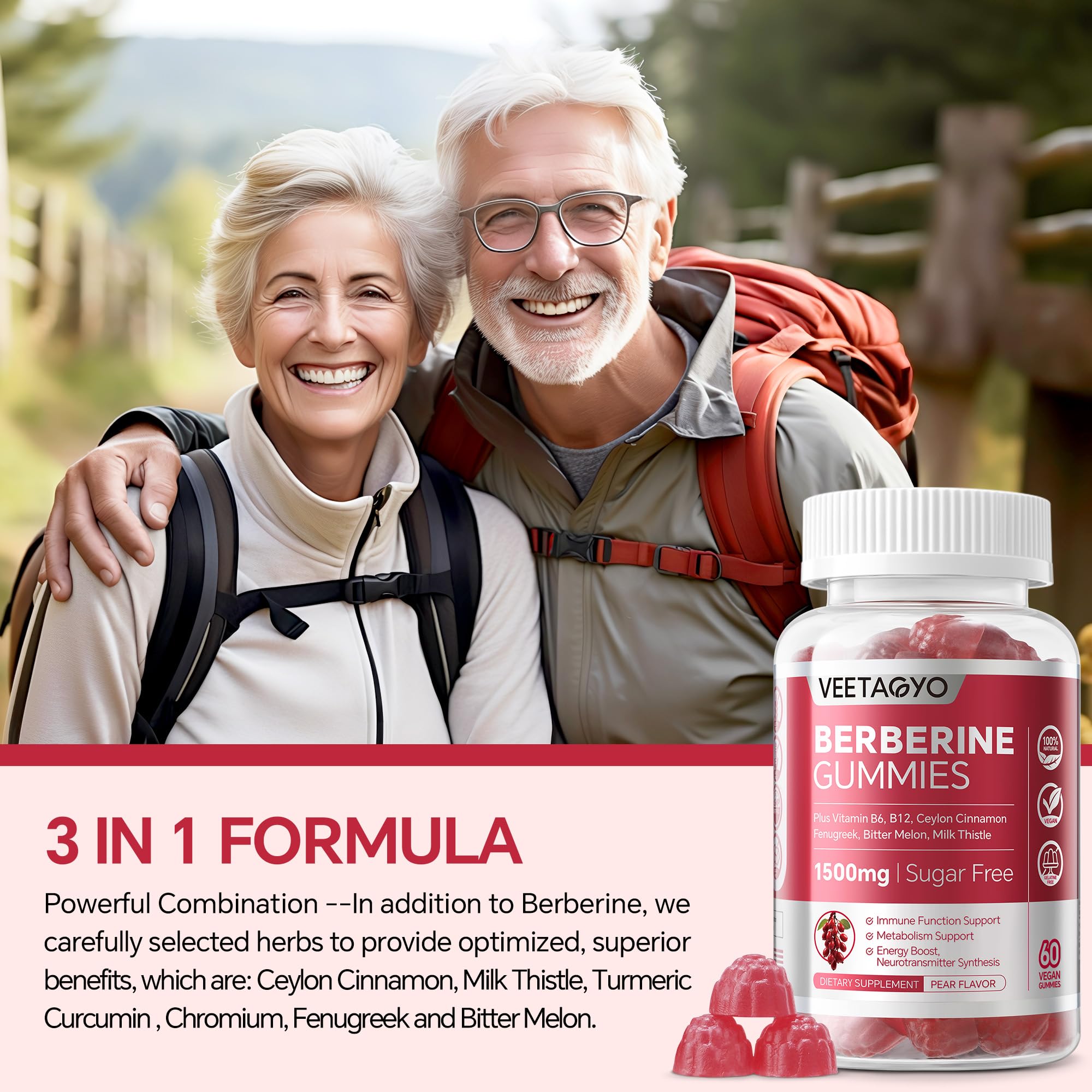 Packaging showing metabolism support benefits