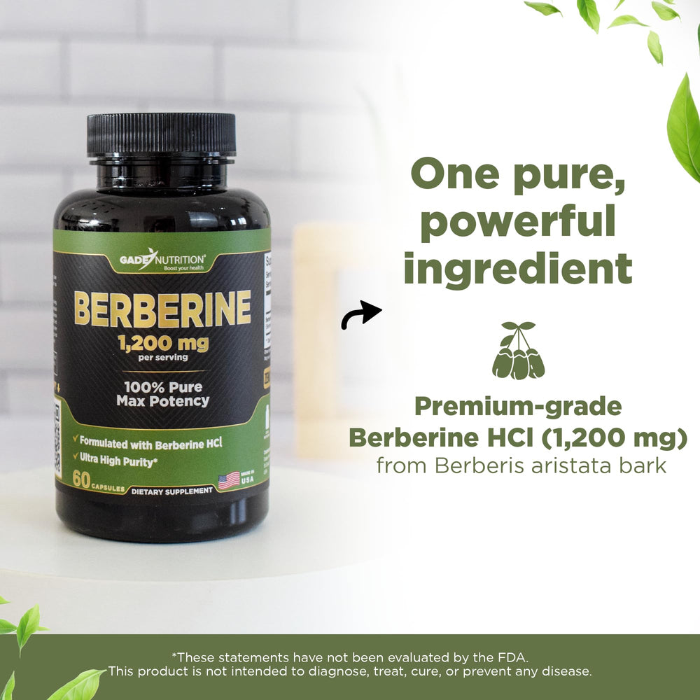 Berberine HCl capsules in a bottle