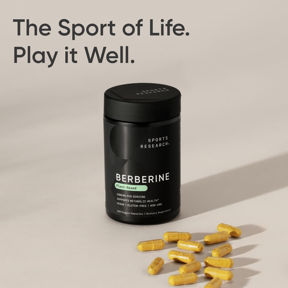 Gluten-free certification badge on Berberine product packaging