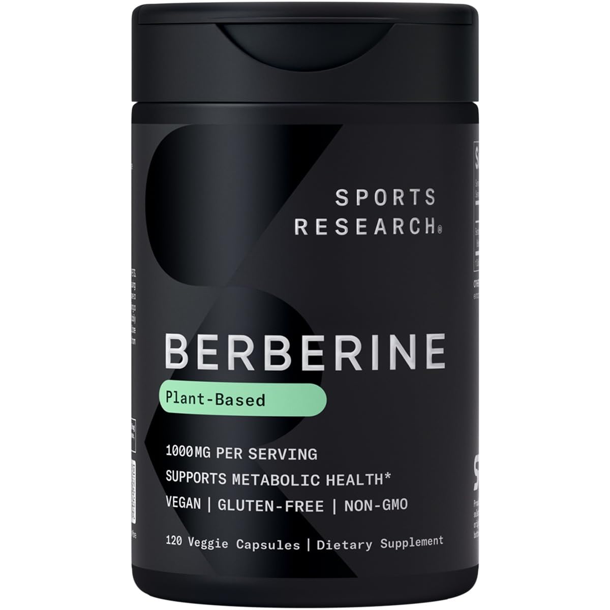 Hero image: Sports Research Berberine 500mg bottle with 120 veggie capsules