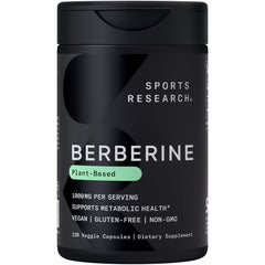 Hero image: Sports Research Berberine 500mg bottle with 120 veggie capsules