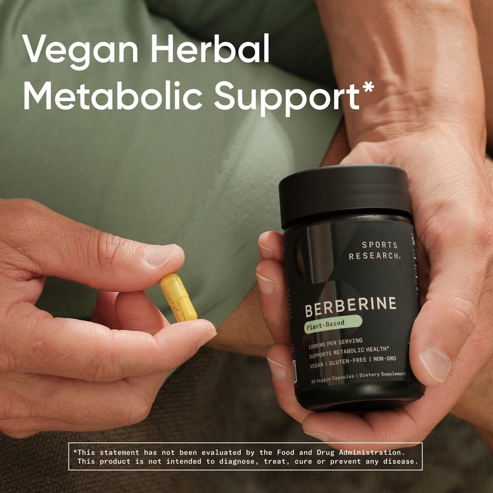 Vegan certification seal on Berberine bottle