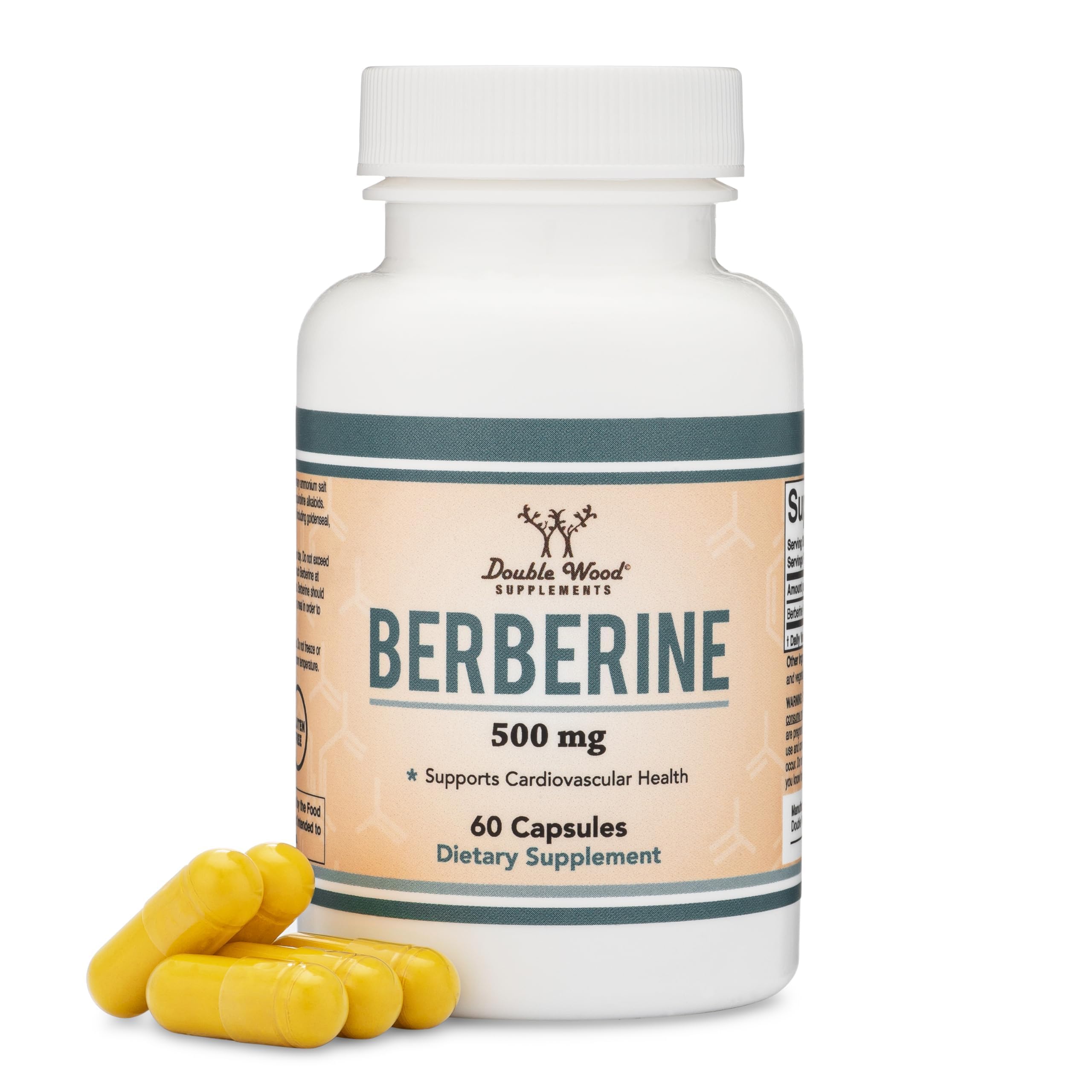 Bottle of Berberine 500mg with 60 capsules