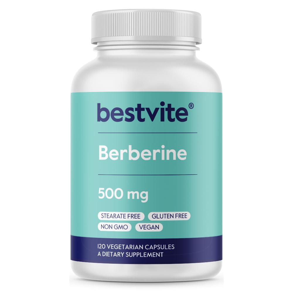 Bottle of Berberine 500mg capsules – 120 vegetarian capsules