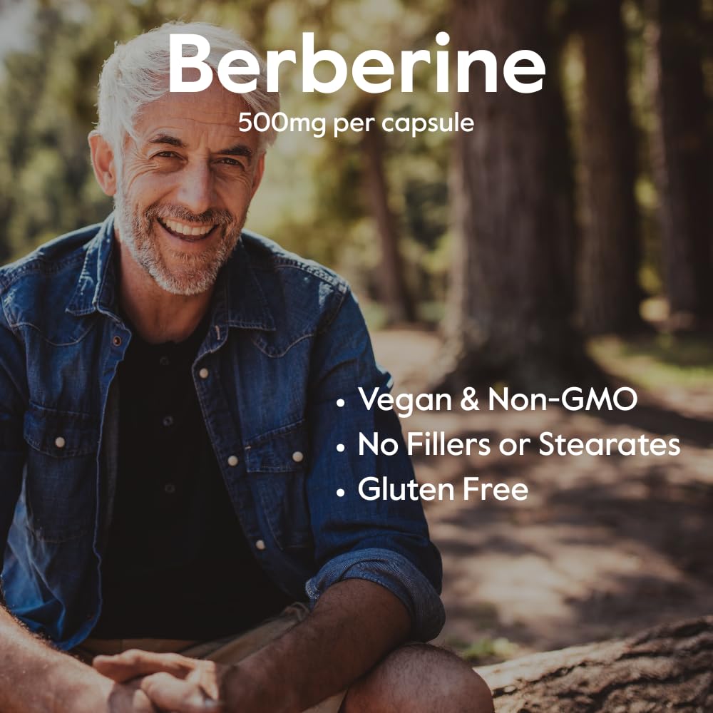 Vegan and gluten-free icons for Berberine 500mg product