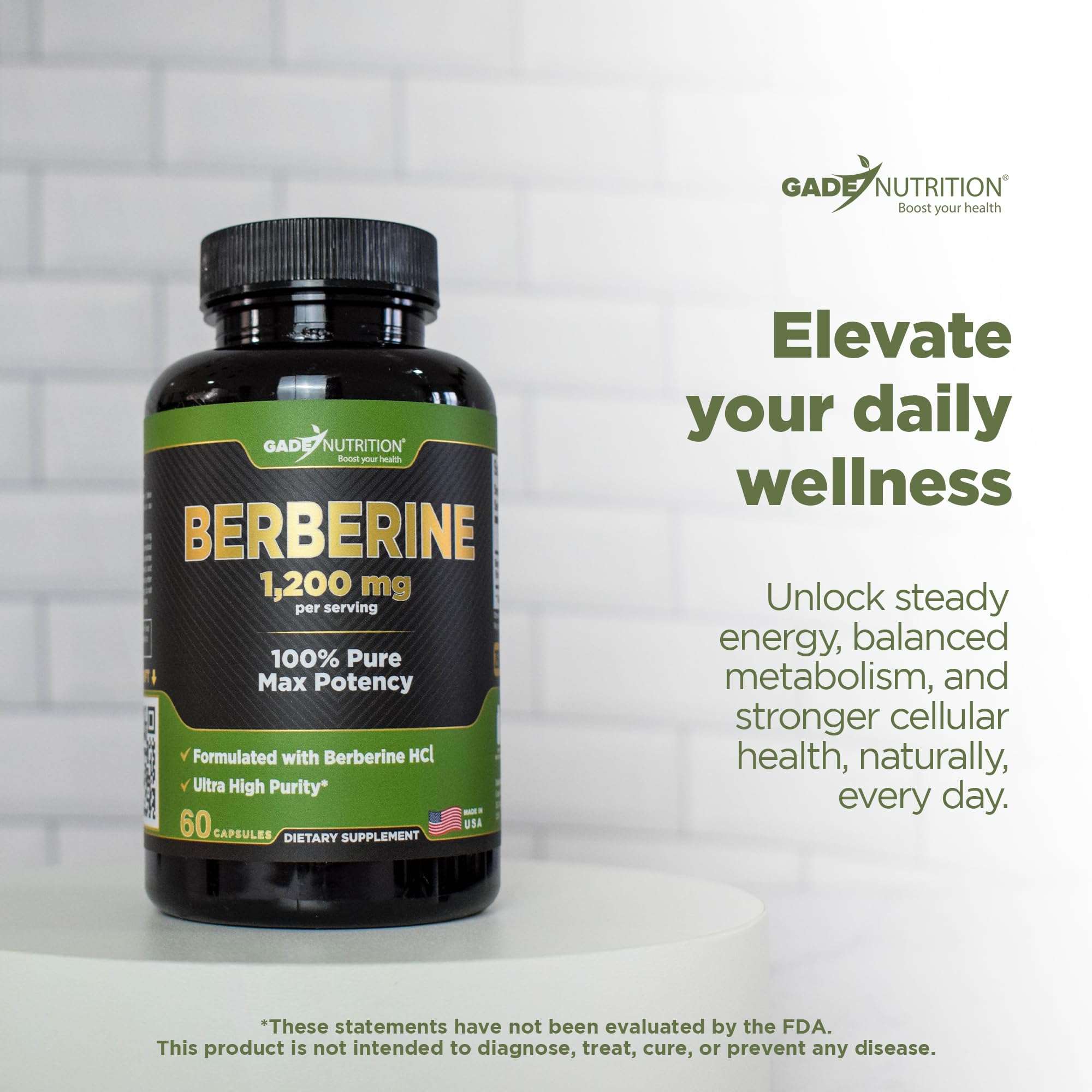 Premium Berberine supplement packaging detail