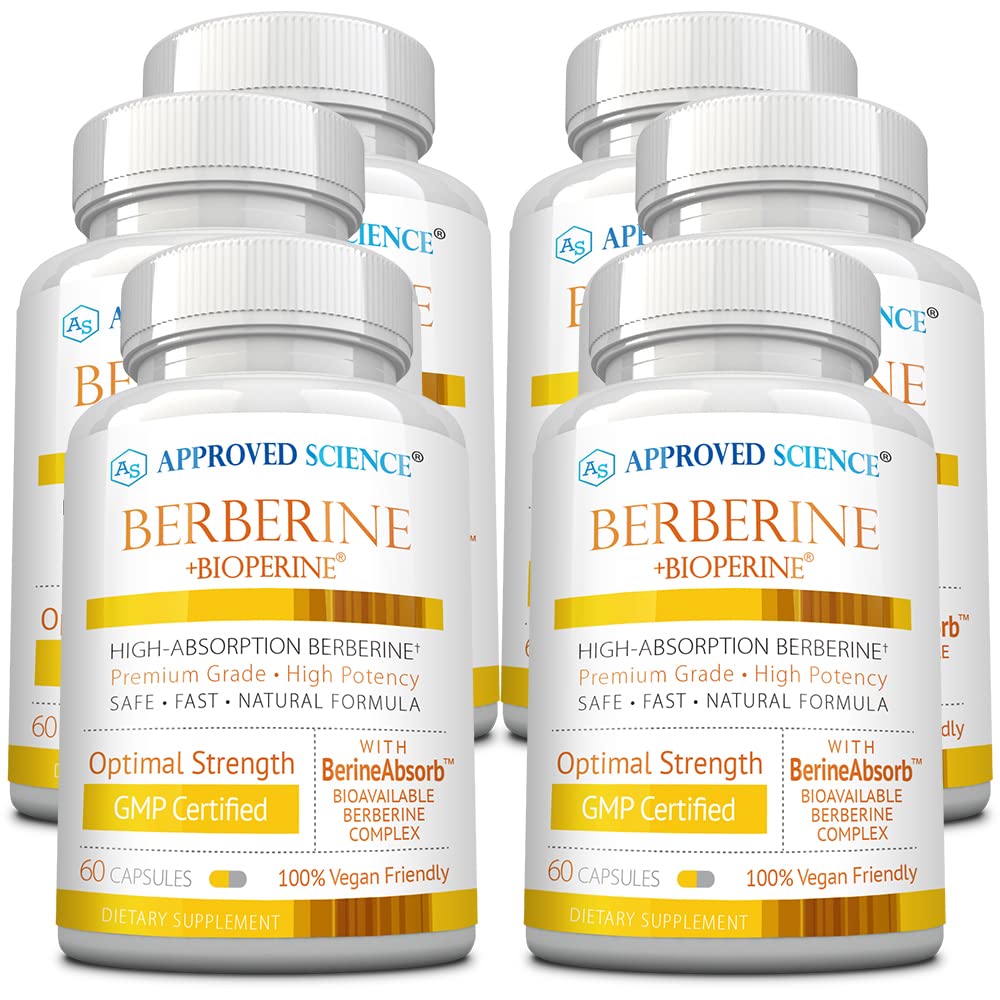 Approved Science Berberine bottle with BioPerine label