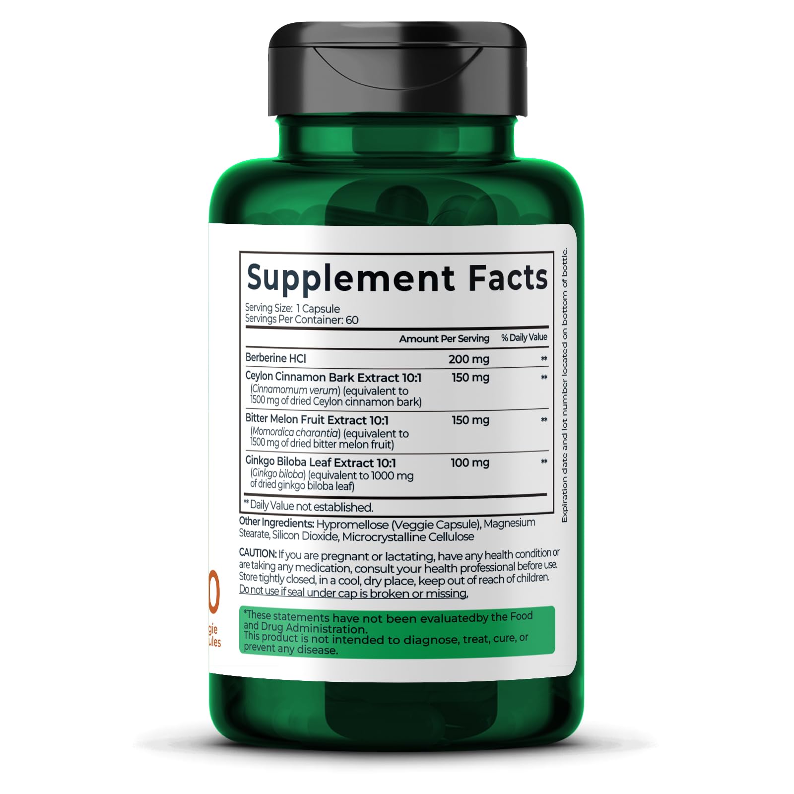 Ginkgo Biloba and Bitter Melon ingredients in Berberine supplement formula