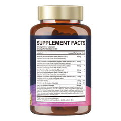 Close-up of Berberine capsules with ingredients in the background