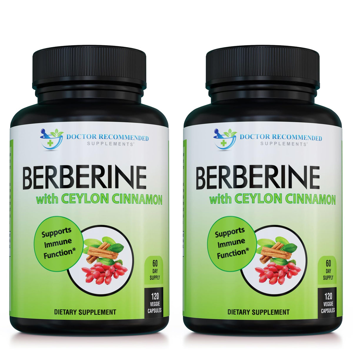 Berberine with Ceylon Cinnamon bottle label