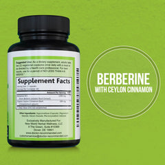 Close-up of Berberine HCL and Organic Ceylon Cinnamon ingredients