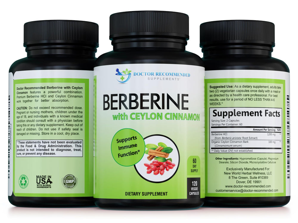 Pack of 2 bottles of Berberine with Ceylon Cinnamon
