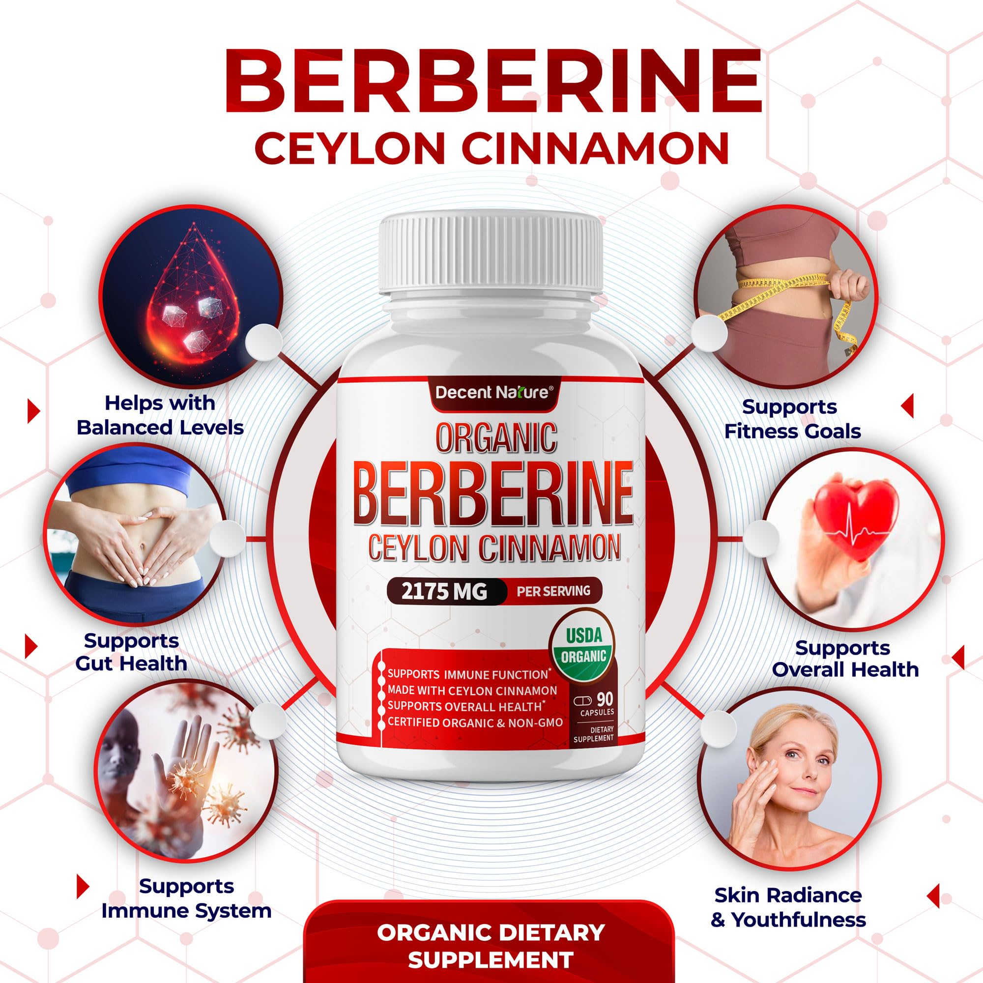 Close-up of Berberine and Cinnamon capsules