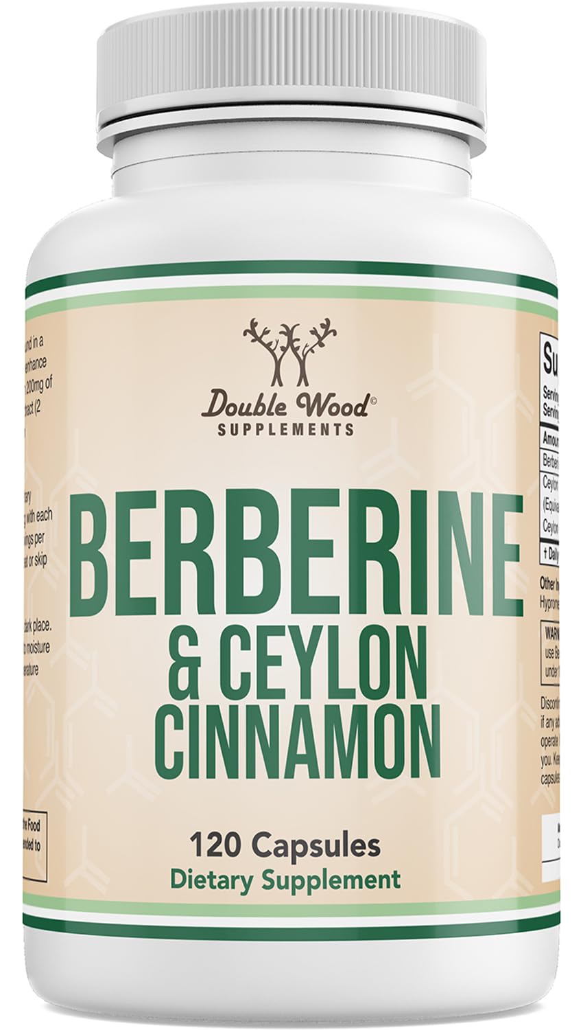 Berberine with Ceylon Cinnamon 500mg 120 capsules bottle