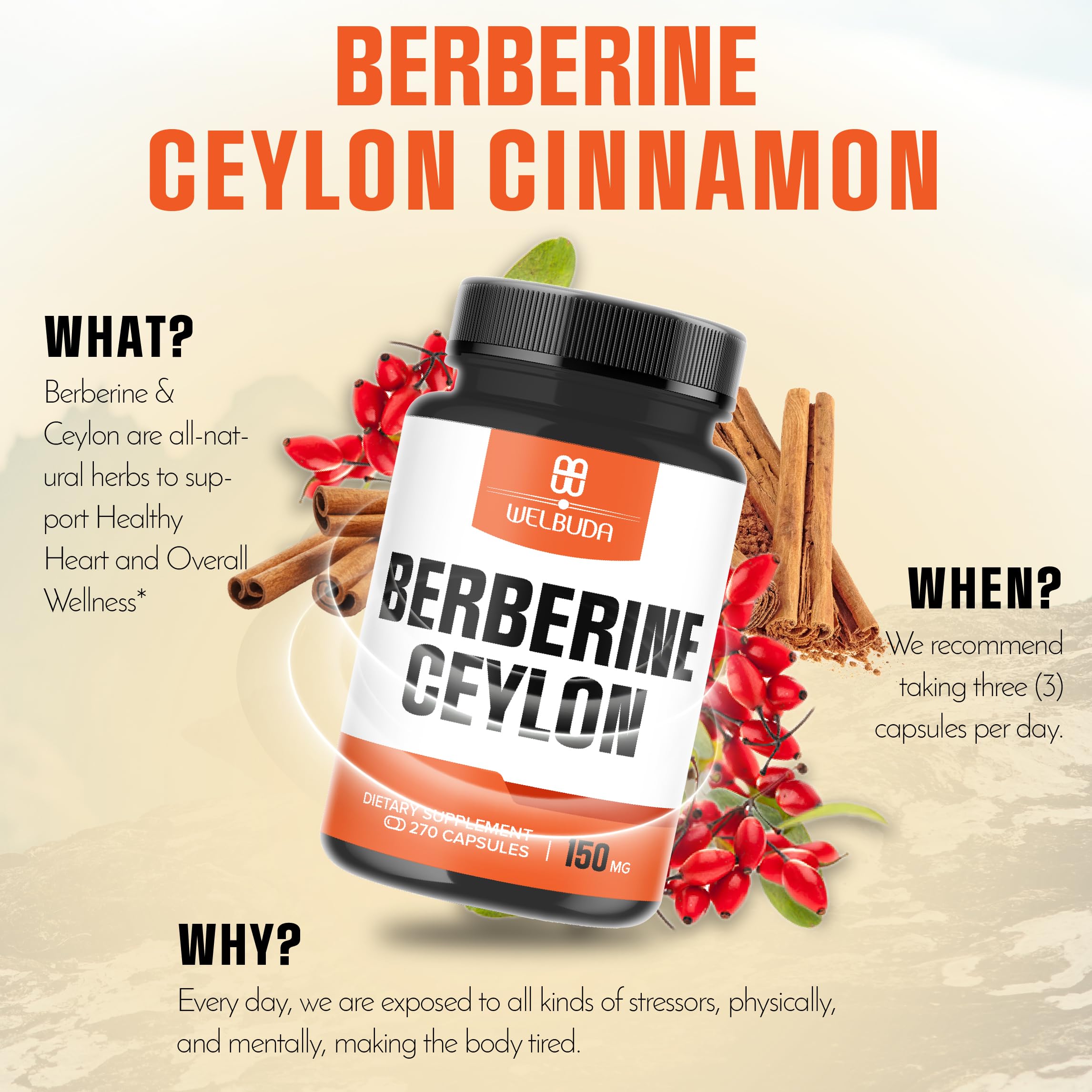 Serving example: three capsules with water for a 1500mg daily dose