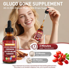 Illustration of ingredients including berberine, cinnamon, turmeric